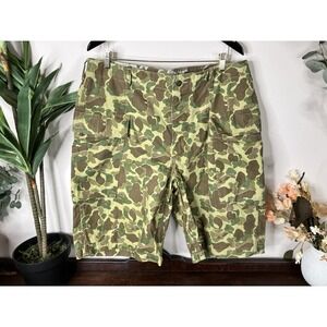Bronson Mfg Co. Frogskin Camouflage Cargo Shorts Mens Herringbone Twill Size 38